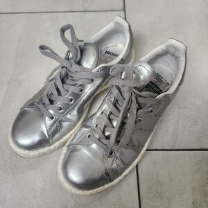 Adidas Stan Smith Boost sneakers in metallic silver, size women's US6